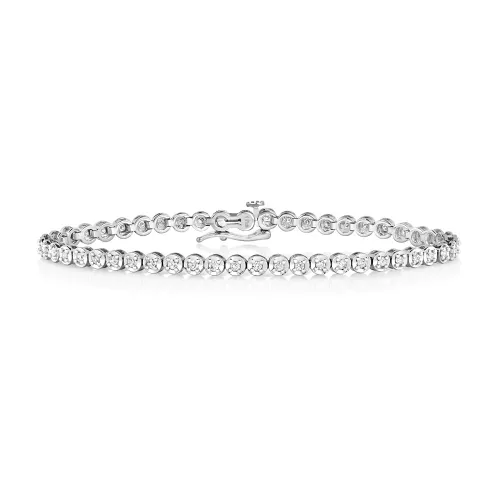 DIAMOND TENNIS BRACELET 9ct white gold 1.00ct